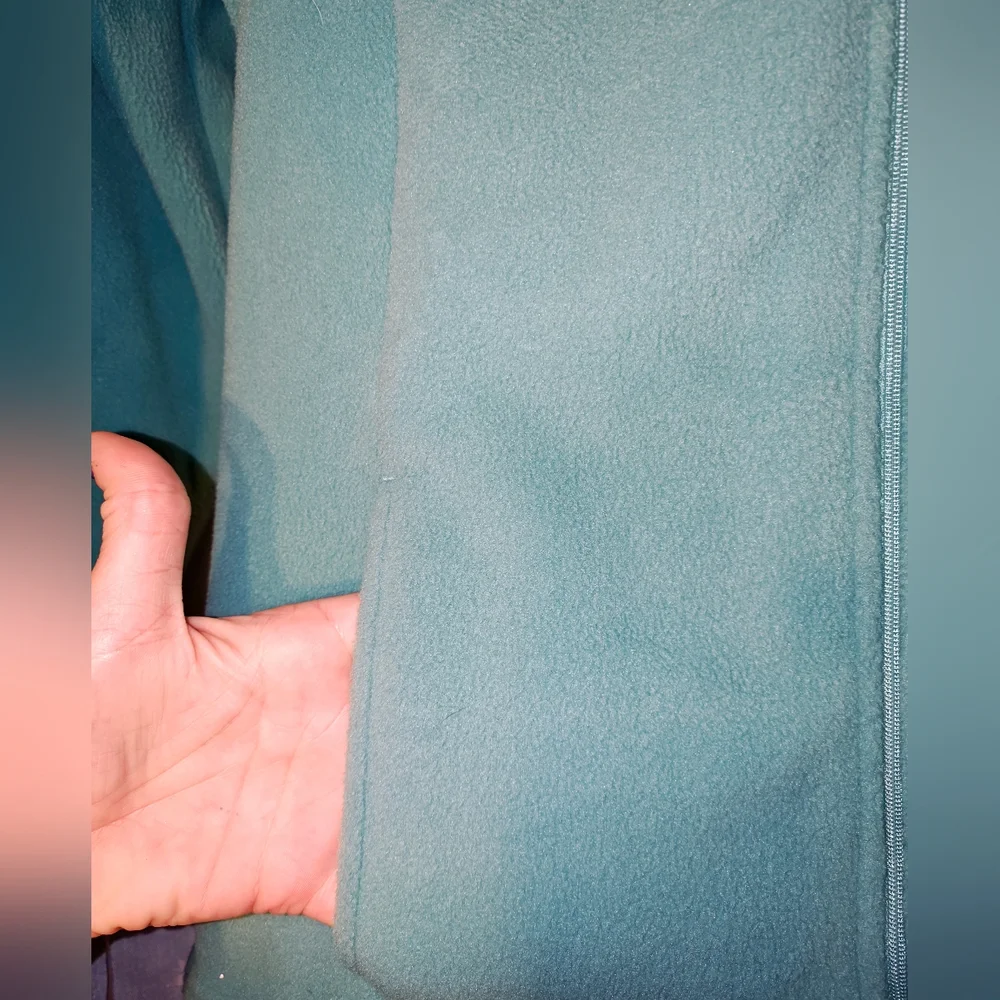 LL Bean Full Zip Fleece Jacket Turquoise Womens Size M EUC - Picture 3 of 4